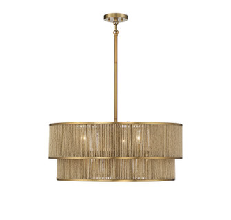 Ashburn Six Light Pendant in Warm Brass/Rope (51|7-1774-6-320)