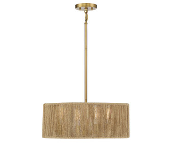 Ashe Four Light Pendant in Warm Brass/Rope (51|7-1739-4-320)