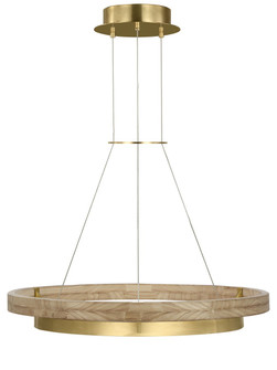 Grace LED Chandelier in Hand Rubbed Antique Brass/Natural Oak (182|700GRC30HABNO-LED930)