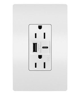 radiant Outdoor Ultra-Fast USB Outlet in White (246|WRR26USBAC6W)