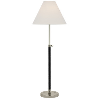 Basden LED Buffet Lamp in Polished Nickel and Black Rattan (268|CHA 8081PN/BRT-L)