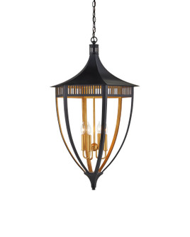 Four Light Lantern in Satin Black/Contemporary Gold Leaf (142|9000-1217)