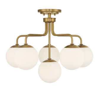 Marco Six Light Semi-Flush Mount in Warm Brass (51|6-1950-6-322)