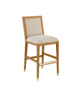 Santos Bar Stool in Sea Sand/Satin Brass (142|7000-0912)