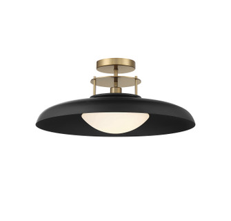 Gavin One Light Semi-Flush Mount in Matte Black w/Warm Brass Accents (51|6-1685-1-143)