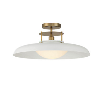 Gavin One Light Semi-Flush Mount in White w/Warm Brass (51|6-1685-1-142)