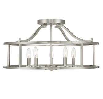 Stockton Five Light Semi Flush Mount in Satin Nickel (51|6-1679-5-SN)