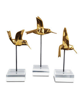 Gold Hummingbirds Set of 3 Hummingbirds Set of 3 in Gold/Black/Clear (142|1200-0903)