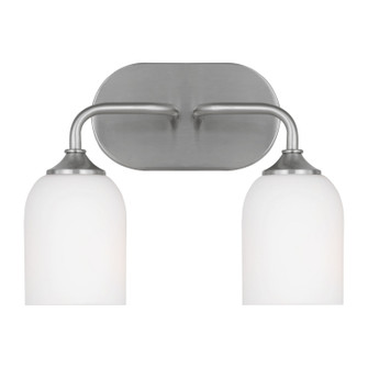 Emile Two Light Vanity in Brushed Steel (1|GLV1022EN3/BS)