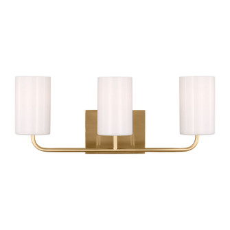 Rhett Three Light Vanity in Satin Brass (1|GLV1003EN3/SB)