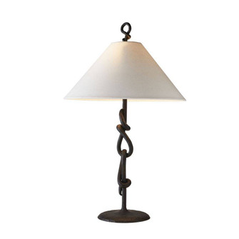 Dutton One Light Table Lamp in Blackened Iron/White/White (314|PTI14-SH042)