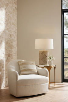 Cornwall One Light Table Lamp in Sand/Antique Brass/Ivory/White (314|PTC48-SH051)