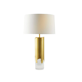 Equinox One Light Table Lamp in Clear/Antique Brass/Off-White/Off-White (314|PTC46-SH049)