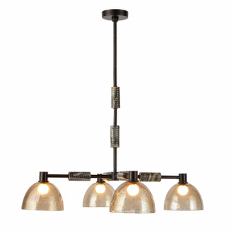 Eli Four Light Chandelier in Blackened Iron/Smoke/Black (314|DMI13)