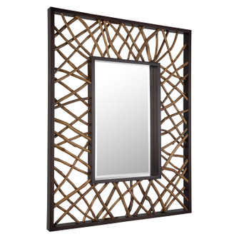 Teak Maze Mirror in Solid Mahogany Wood (52|08184)