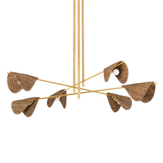 Barnaby Six Light Chandelier in Vintage Gold Leaf (67|F1060-VGL)