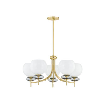 Alexia Five Light Chandelier in Aged Brass (428|H909805-AGB)
