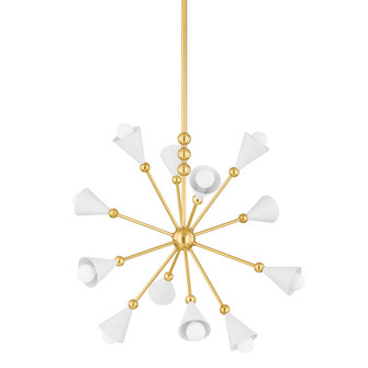Hikari 12 Light Chandelier in Aged Brass (428|H681812-AGB/SWH)