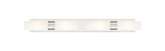 Downtown Urban Four Light Bath Vanity in Satin Nickel (405|617S-4W-SN-G617-8WH)