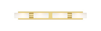Downtown Urban Four Light Bath Vanity in Satin Gold (405|617S-4W-SG-G617-8SWH)