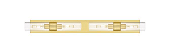 Downtown Urban Four Light Bath Vanity in Satin Gold (405|617S-4W-SG-G617-8CL)