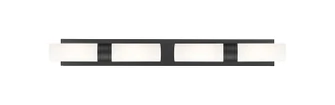 Downtown Urban Four Light Bath Vanity in Matte Black (405|617S-4W-BK-G617-8WH)