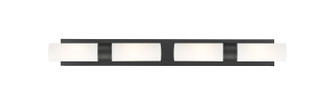 Downtown Urban Four Light Bath Vanity in Matte Black (405|617S-4W-BK-G617-8SWH)