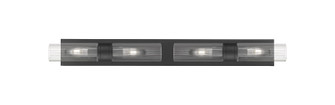 Downtown Urban Four Light Bath Vanity in Matte Black (405|617S-4W-BK-G617-8SCL)