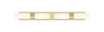 Downtown Urban Four Light Bath Vanity in Antique Brass (405|617S-4W-AB-G617-8WH)