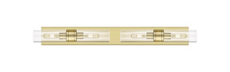 Downtown Urban Four Light Bath Vanity in Antique Brass (405|617S-4W-AB-G617-8CL)