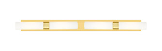 Downtown Urban Four Light Bath Vanity in Satin Gold (405|617L-4W-SG-G617-11WH)