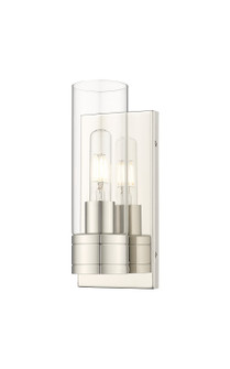 Downtown Urban One Light Wall Sconce in Polished Nickel (405|617-1W-PN-G617-8CL)