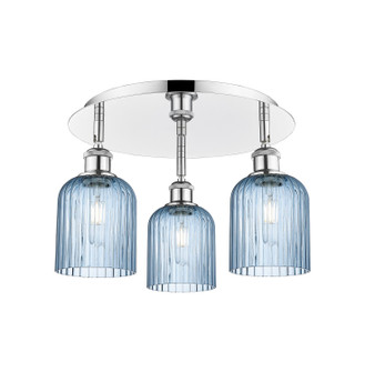 Downtown Urban Three Light Flush Mount in Polished Chrome (405|516-3C-PC-G559-5BL)