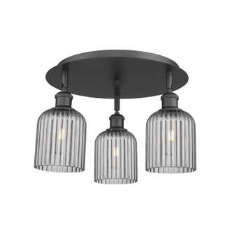 Downtown Urban Three Light Flush Mount in Matte Black (405|516-3C-BK-G559-5SM)