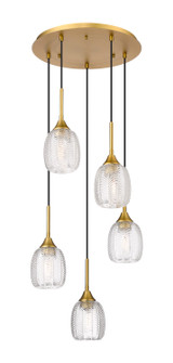 Downtown Urban Five Light Pendant in Brushed Brass (405|323-5P-BB-G323-5CL)