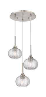 Berkshire Three Light Pendant in Brushed Satin Nickel (405|323-3P-SN-G323-7CL)