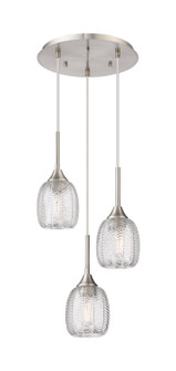 Downtown Urban Three Light Pendant in Brushed Satin Nickel (405|323-3P-SN-G323-5CL)