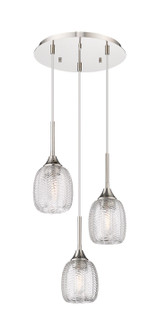 Downtown Urban Three Light Pendant in Polished Nickel (405|323-3P-PN-G323-5CL)