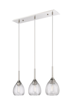 Downtown Urban Three Light Island Pendant in Polished Nickel (405|323-3I-PN-G323-6CL)