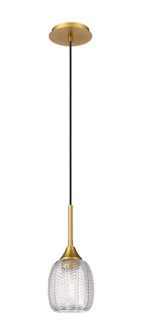 Downtown Urban One Light Pendant in Brushed Brass (405|323-1P-BB-G323-5CL)