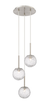 Downtown Urban Three Light Pendant in Brushed Satin Nickel (405|320-3P-SN-G320-6CL-SN)