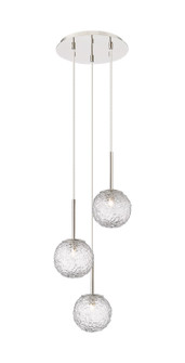 Downtown Urban Three Light Pendant in Polished Nickel (405|320-3P-PN-G320-6CL-PN)