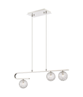 Downtown Urban Three Light Island Pendant in Polished Nickel (405|320-3I-PN-G320-5CL-PN)