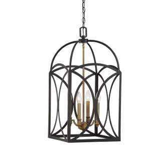 Talbot Four Light Foyer Pendant in English Bronze and Warm Brass (51|3-4081-4-79)