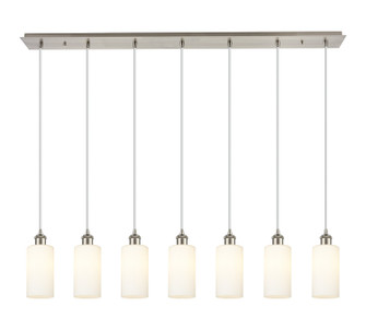 Downtown Urban Seven Light Linear Pendant in Brushed Satin Nickel (405|127B-7P-SN-G434-7WH)