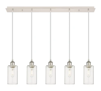 Downtown Urban Five Light Linear Pendant in Polished Nickel (405|125B-5P-PN-G434-7CL)