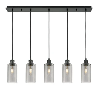 Downtown Urban Five Light Linear Pendant in Matte Black (405|125B-5P-BK-G434-7SM)