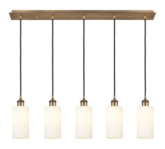 Downtown Urban Five Light Linear Pendant in Brushed Brass (405|125B-5P-BB-G434-7WH)