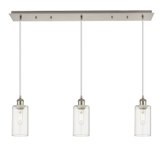 Downtown Urban Three Light Linear Pendant in Brushed Satin Nickel (405|123B-3P-SN-G434-7CL)