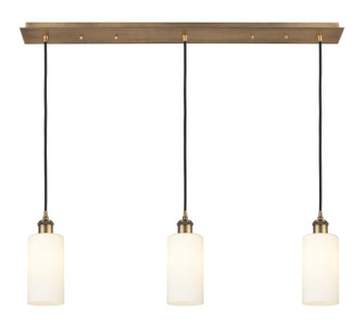 Downtown Urban Three Light Linear Pendant in Brushed Brass (405|123B-3P-BB-G434-7WH)